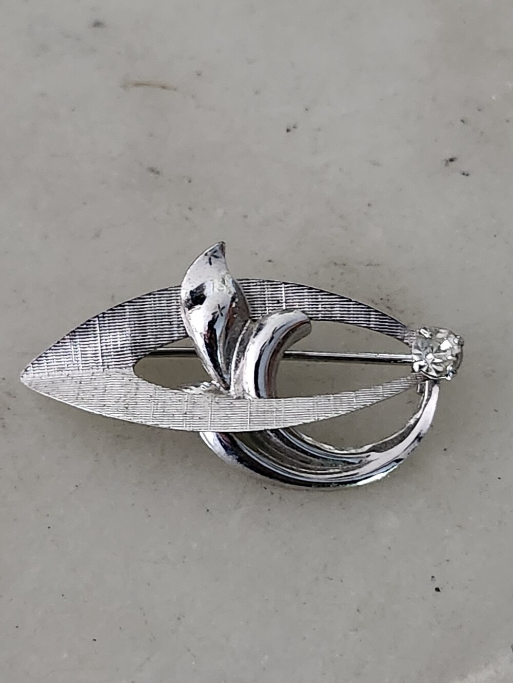 Vtg Hedy Sterling Silver Abstract Leaf Brooch